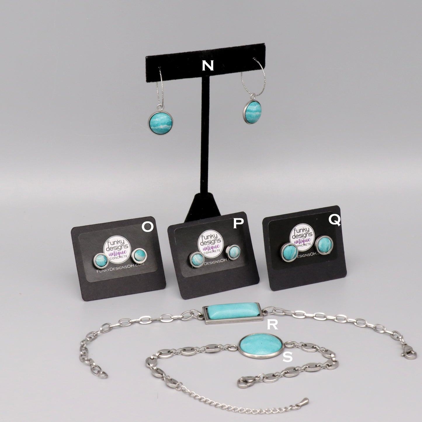 Aqua Concrete & Steel Jewelry Collection