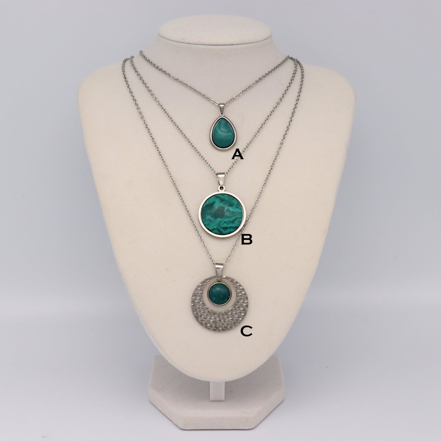 Deep Green Concrete & Steel Jewelry Collection - April 2025