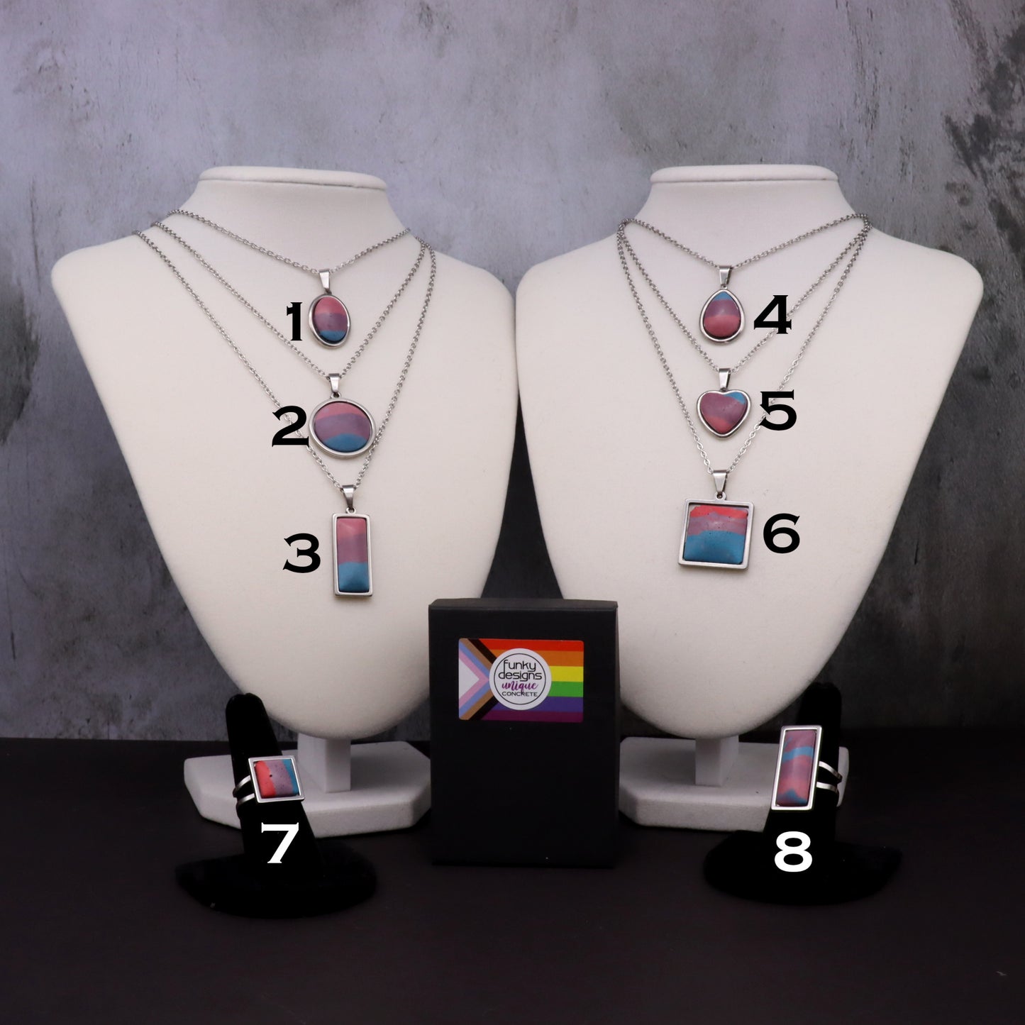 Bisexual Pride Concrete & Steel Jewelry Collection - June 2025