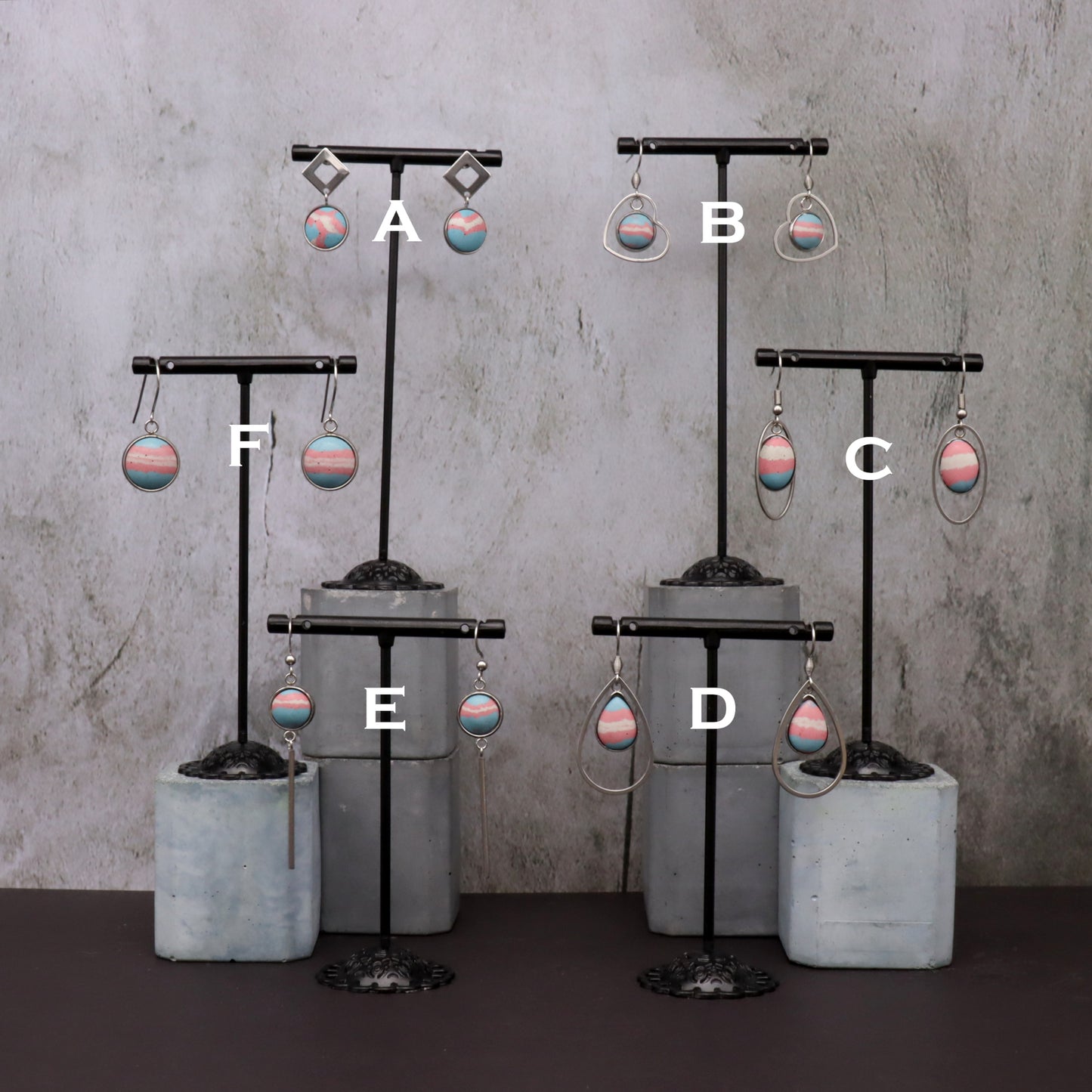 Trans Transgender Pride Concrete & Steel Jewelry Collection - June 2025
