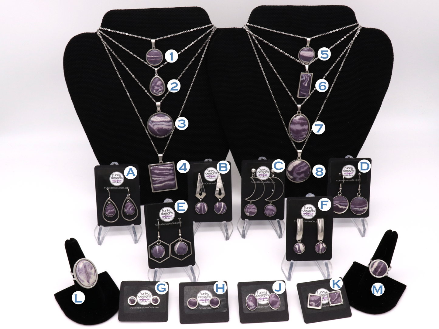 Purple Concrete & Steel Jewelry Collection