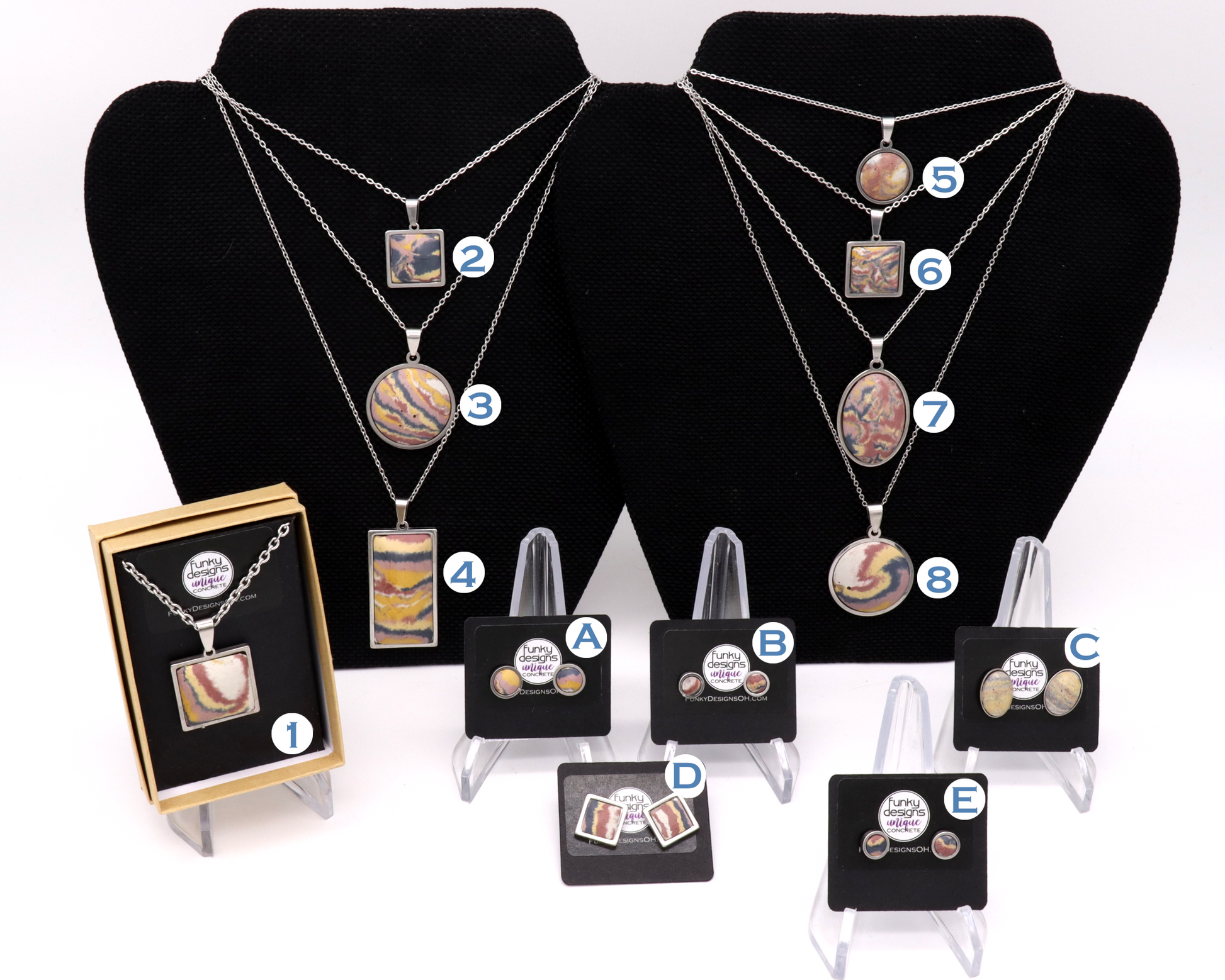 Nature s Bounty Concrete Steel Jewelry Collection Funky