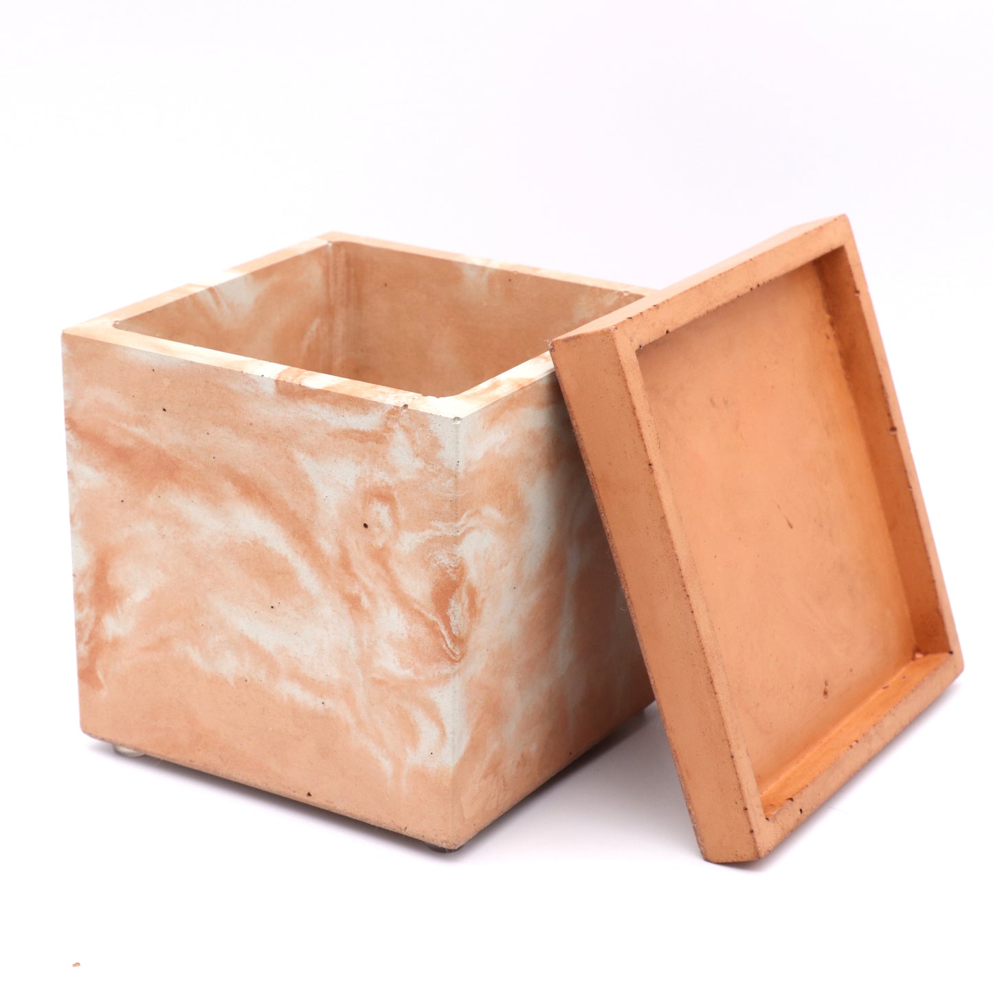 5" Concrete Cube Planter with Matching Base