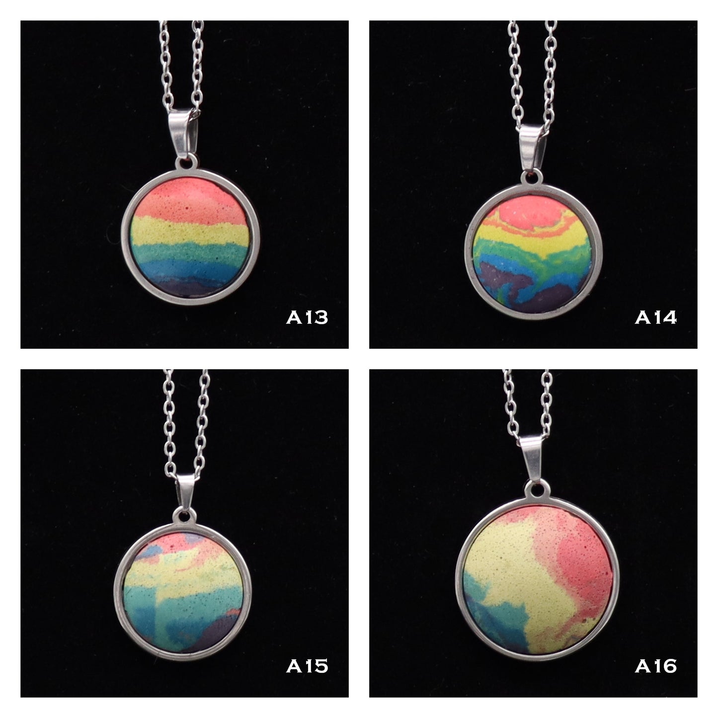 Concrete Pride - 2024 Round Concrete & Steel Rainbow Pride Pendants