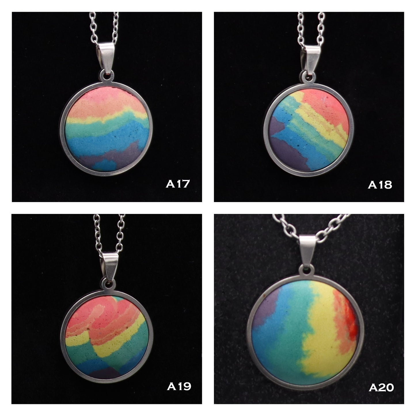 Concrete Pride - 2024 Round Concrete & Steel Rainbow Pride Pendants