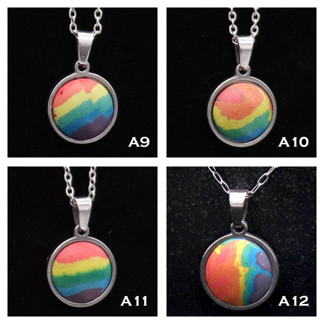 Concrete Pride - 2024 Round Concrete & Steel Rainbow Pride Pendants