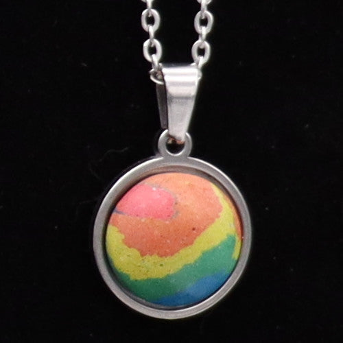 Concrete Pride - 2024 Round Concrete & Steel Rainbow Pride Pendants