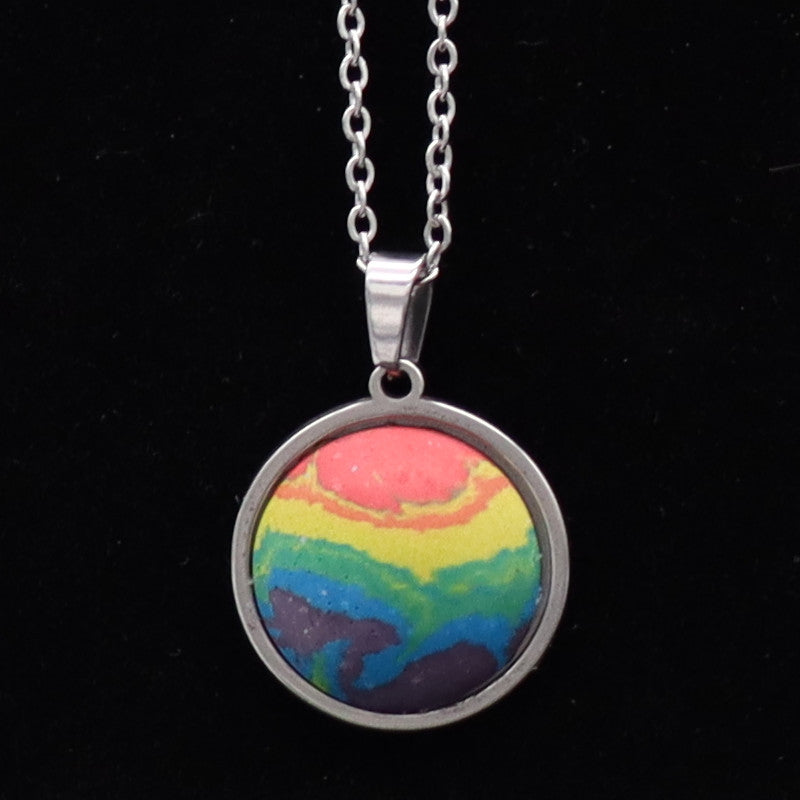 Concrete Pride - 2024 Round Concrete & Steel Rainbow Pride Pendants