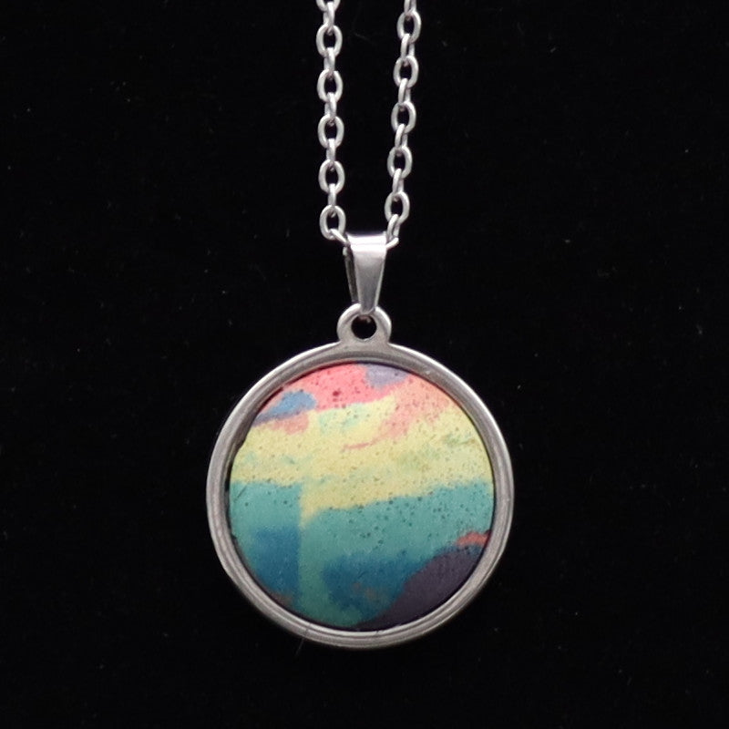 Concrete Pride - 2024 Round Concrete & Steel Rainbow Pride Pendants