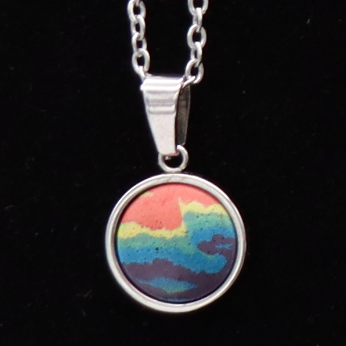 Concrete Pride - 2024 Round Concrete & Steel Rainbow Pride Pendants