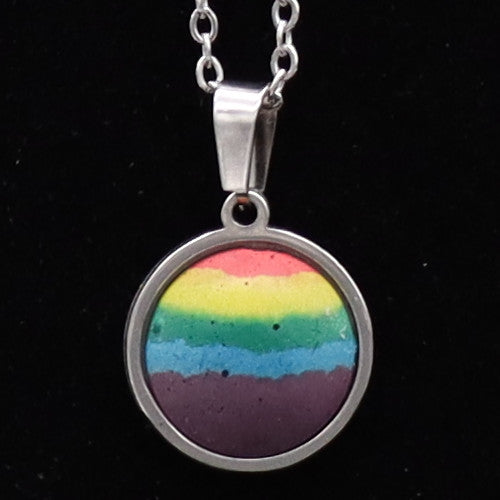 Concrete Pride - 2024 Round Concrete & Steel Rainbow Pride Pendants