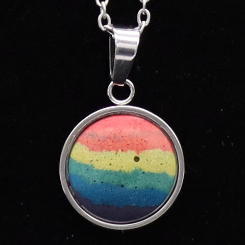 Concrete Pride - 2024 Round Concrete & Steel Rainbow Pride Pendants