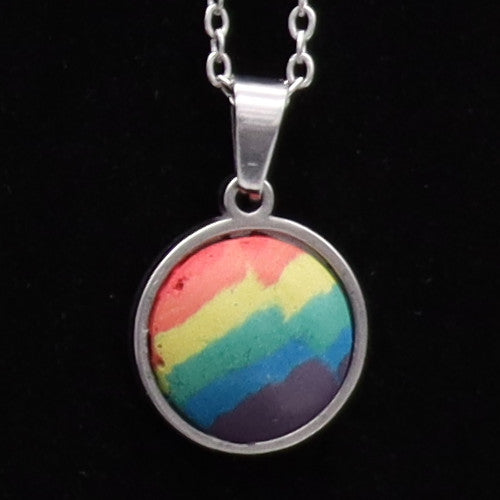 Concrete Pride - 2024 Round Concrete & Steel Rainbow Pride Pendants