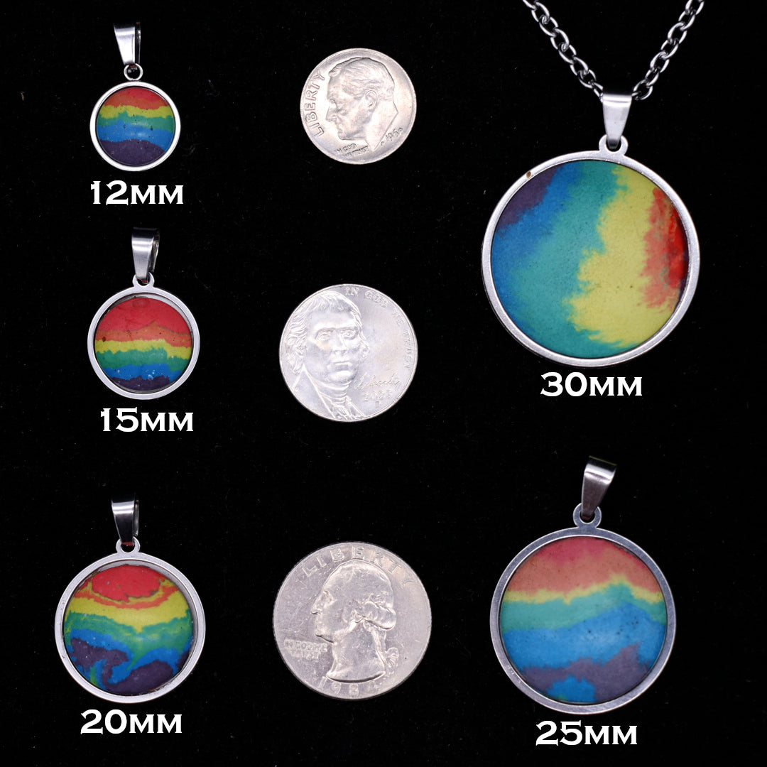 Concrete Pride - 2024 Round Concrete & Steel Rainbow Pride Pendants