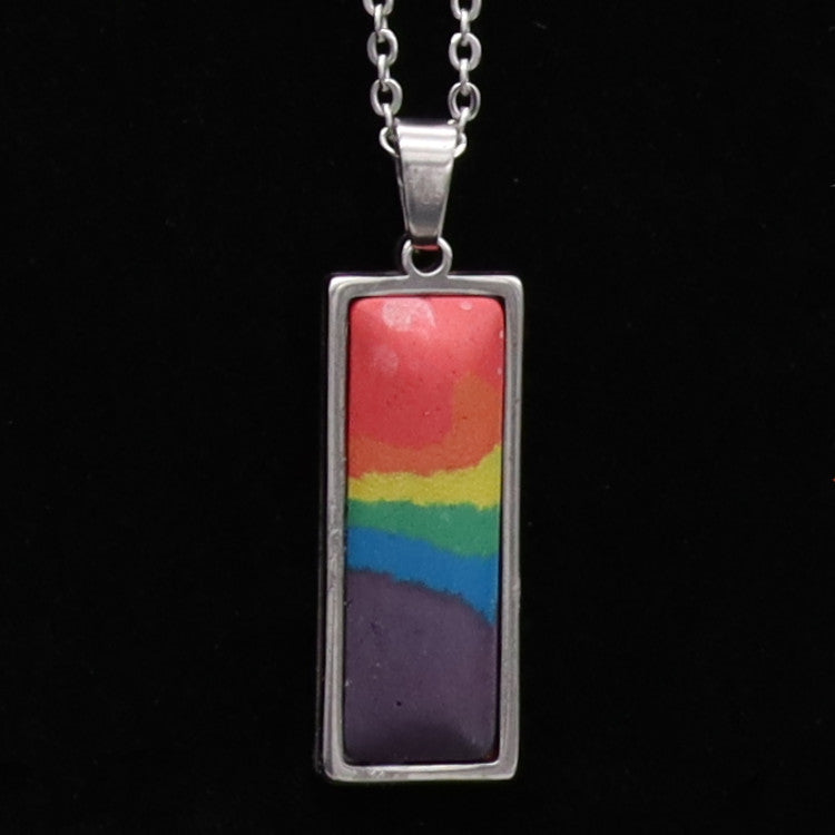 Concrete Pride - 2024 Square and Rectangle Concrete & Steel Rainbow Pride Pendants