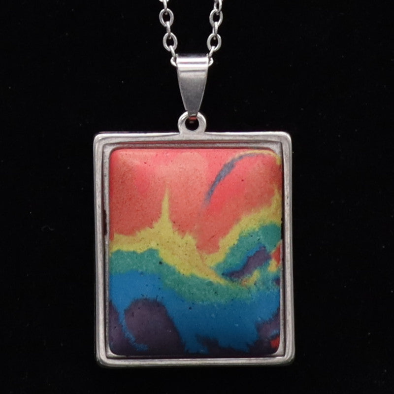 Concrete Pride - 2024 Square and Rectangle Concrete & Steel Rainbow Pride Pendants