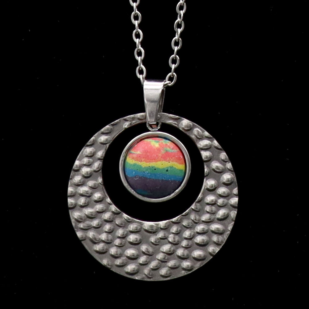 Concrete Pride - 2024 Accented Concrete & Steel Rainbow Pride Pendants