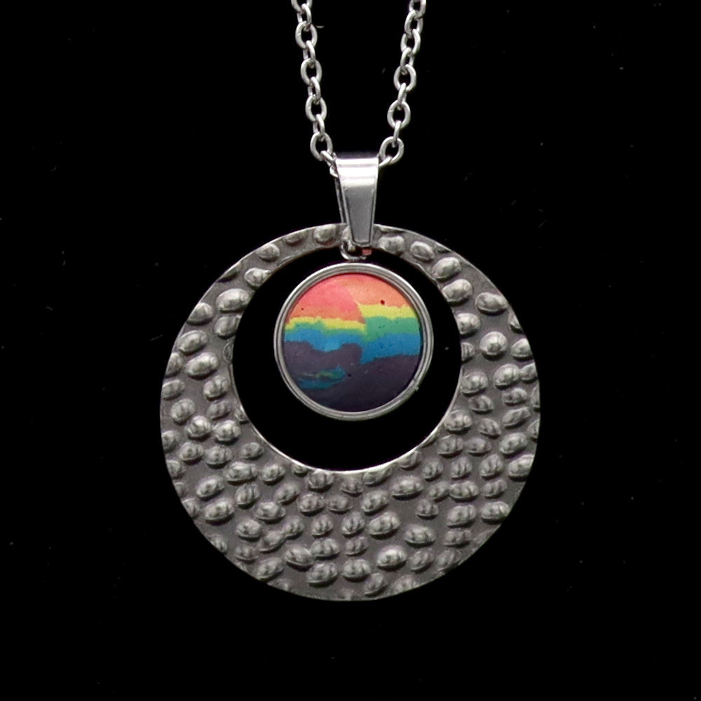 Concrete Pride - 2024 Accented Concrete & Steel Rainbow Pride Pendants