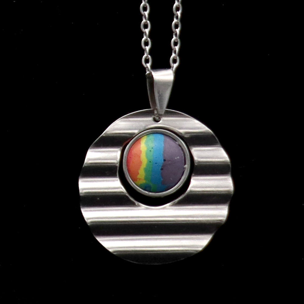 Concrete Pride - 2024 Accented Concrete & Steel Rainbow Pride Pendants