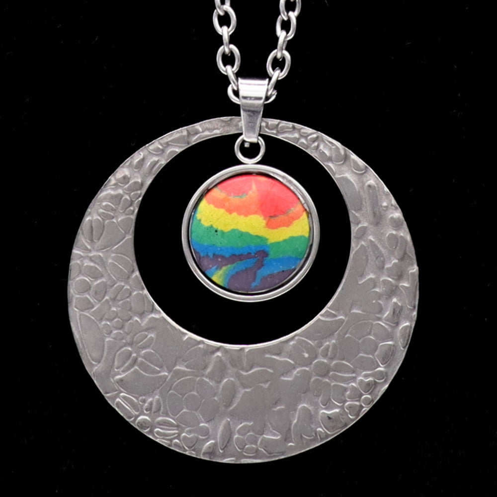 Concrete Pride - 2024 Accented Concrete & Steel Rainbow Pride Pendants