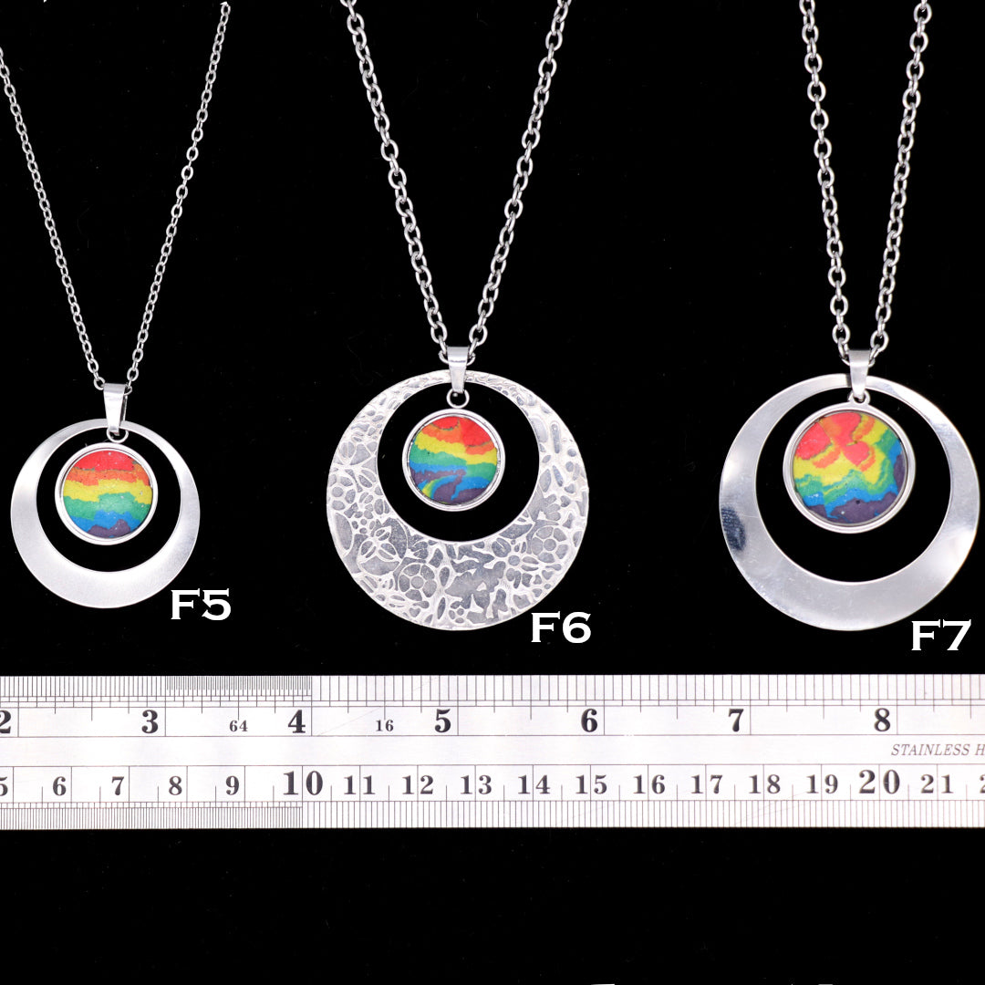 Concrete Pride - 2024 Accented Concrete & Steel Rainbow Pride Pendants