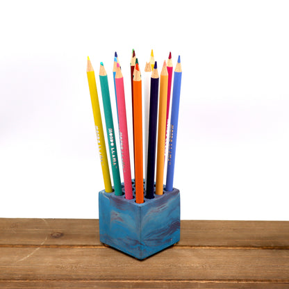 Concrete Cube Pencil Holder