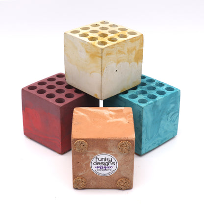 Concrete Cube Pencil Holder
